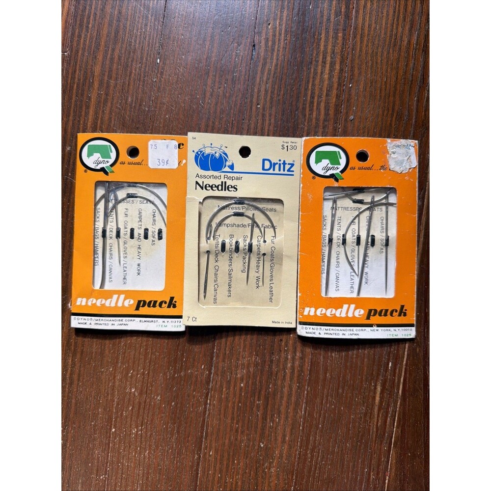 Vintage Sewing 16 Needles Dyno Dritz Assorted Repair